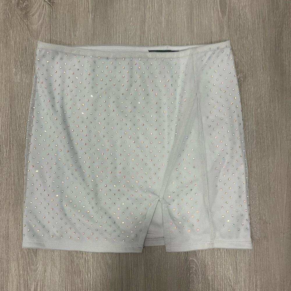 Sparkling Grey Rhinestone Skirt